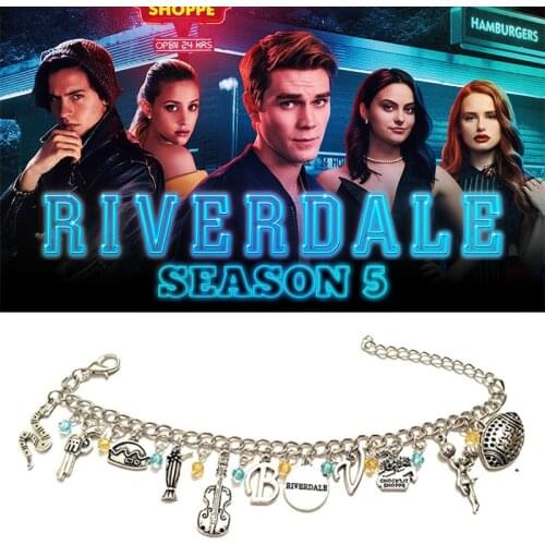 Riverdale Pops Chock'lit Shoppe Archie Betty Veronica Vintage Charms Bracelet Bangles Chain Links Bracelets Christmas Jewelry