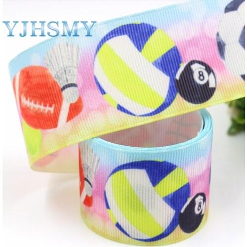 YJHSMY G-18719-659,10 yards 38 mm Cartoon Ribbons Thermal transfer Printed grosgrain Wedding Accessories DIY handmade material