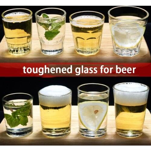Tempered glass beer glass KTV wine glass bar octagonal cup two two glasses custom advertising cup logo custom made
