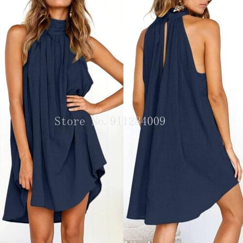 Womens Holiday Irregular Dress Ladies Summer Beach Sleeveless Party Dress vestidos verano 2020 New Arrival dresses for women#1