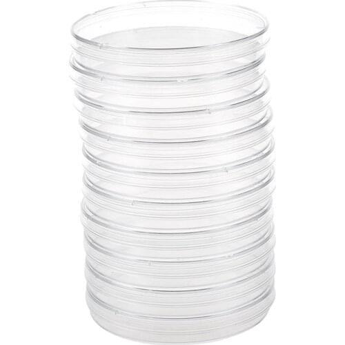 10PCS Sterile Plastic Petri Dishes PLATES Bacterial Yeast 90x15mm