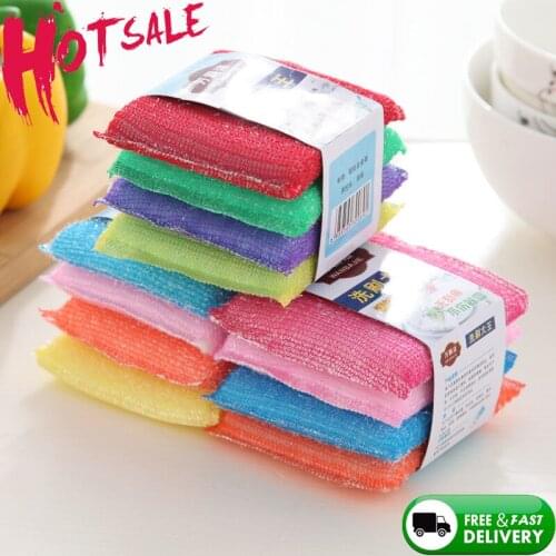 4/8pcs Kitchen Cleaning Brush Washing Cleaning Brushes Pot Pan Sponge Scrubber Fruit Vegetable Dish Sponge Dishwashing Brush