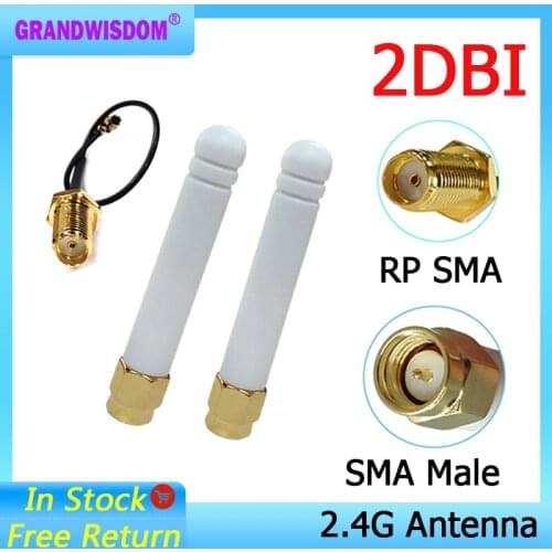 2.4Ghz antenna wifi 2~3dbi SMA male 2.4 ghz antena wi fi antenne Zigbee Small Size aerial + PCI U.FL IPX to RP-SMA Pigtail Cable