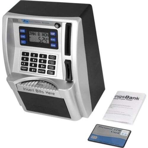 ATM Savings Bank money boxToys tirelire Kids Talking ATM Savings Bank Insert Bills for Kids Gift Own Personal Cash Point