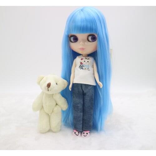 Free shipping Blue hair doll ,blyth toys with nice hair (BLUS96)