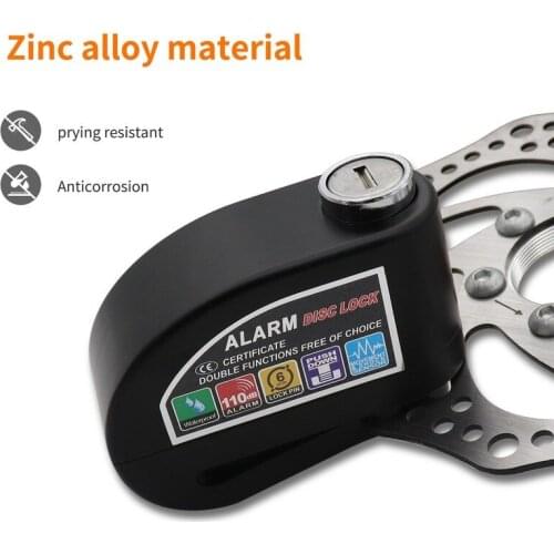 Motorcycle Motocross Mopde Scooter ATV Bike Disc Brake Lock Anti-theft Lock 110dB Alarm Waterproof Wheel Disc Brake Lock
