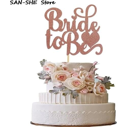 Large Champagne Bride To Be Cake Toppers Gold Sliver Team Bride Cake Decor For Bridal Shower Wedding Party