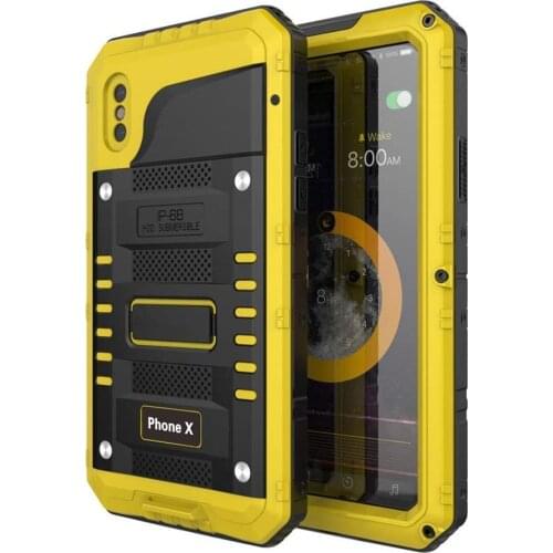 IPhone Xs Case iPhone X/10 Metal Case Waterproof Heavy Duty Screen Full Body Protective Shockproof Drop Proof Durable Military