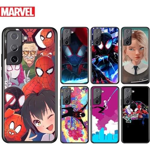 Parallel Universe Spiderman Anime For Samsung Galaxy S21 S20 FE S10e S10 S9 S8 S7 S6 Ultra Plus Lite 5G Edge Black Phone Case