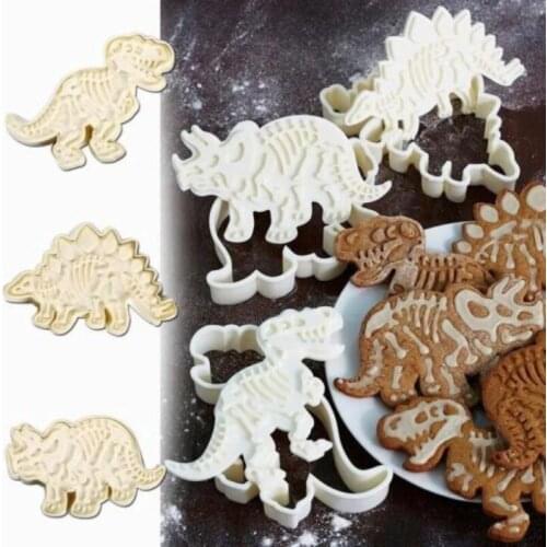 6Pcs 3D Dinosaur Cookies Cutter Mold Dinosaur Biscuit Cutter Embossing Mould Dessert Baking Mold For Sop Cookie Tools Dropship