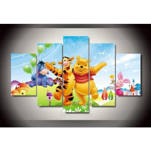 HD Printed cartoon Winnie the Pooh Painting Canvas Print room decor print poster picture canvas Free shipping/ny-351