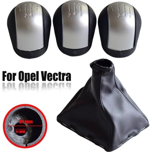 5/6 Speed Chrome Gear Shift Knob Lever Stick Pen Gaiter Boot Cover For Opel Vauxhall Vectra C Vectra B Corsa Astra 2002-2005