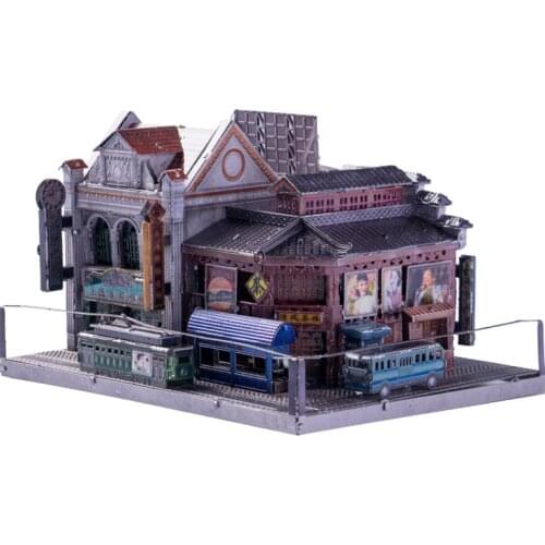 Art Model 3D Metal Puzzle Figure Shanghai Culture-Teahouse building model KITS Assemble Jigsaw Gift Toys For Children