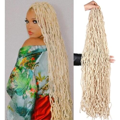 Faux Locs Crochet Hair 36" Long Curly Soft Dreadlocks Hair Extensions Synthetic Braids 21Strands/pack