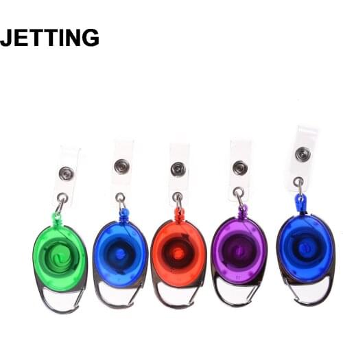 1Pcs Casual Badge Reel Retractable Key Ring High Quality Mini ID Card Holder Clips Random Color