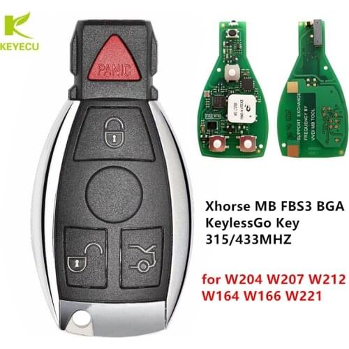 KEYECU Xhorse MB FBS3 BGA KeylessGo Key 315/433MHZ for Mercedes-Benz W204 W207 W212 W164 W166 W221