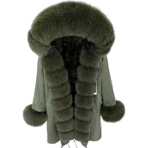 MaoMaoKong2021Natural Real Fox Fur Jacket Hooded Woman Parkas Winter Warm Coat Mulher Parkas Womens Jacket
