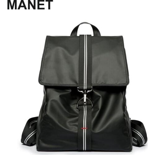 MANET Designer Backpack Mens Bookbag Nylon Waterproof Laptop Computer Bags for Men Black Causal Leather Ita Bag Fashion Mochila