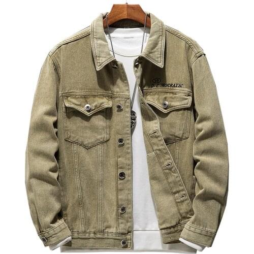 2021 coffee gray blue Black Green Jeans Jacket Men Slim Streetwear Denim Jacket Hoodie Men Hip Hop Bomber Jacket Homme Autumn