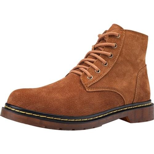 B07 Mens Leather Shoes Autumn Winter Single Skin Comfortable High Quality Boots Leather Work Boots High Top with Leather Shoes