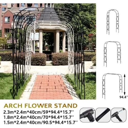 2.3mX2.4m Outdoor Wedding Arch Door Wrought Iron Home Garden Party Christmas Decor Backdrop Stand Decor Flower DIY Balloons Arch