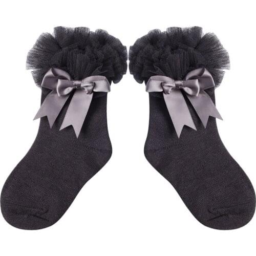 Toddler Baby Girls Socks Kids Lovely Princess Bowknot Lace Floral Short Socks Ruffle Frilly Ankle Socks Accessories 0-6T