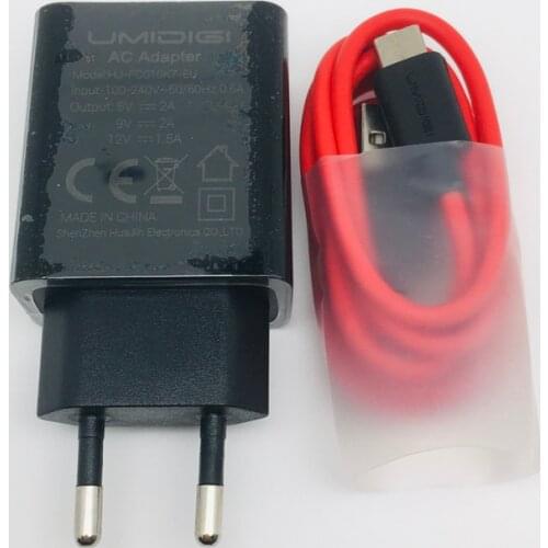 New Original UMIDIGI F1 Fast Charging Wall Charger Travel AC Power Adapter Replacement+Type-C USB Cable for UMIDIGI Z2 Pro Phone