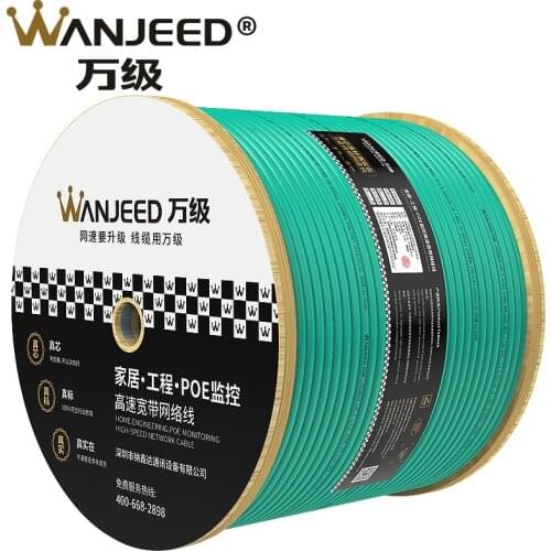 WANJEED CAT6A Network Lan Cable 10G S/FTP Double Shielded High Speed Ethernet Cable 305m