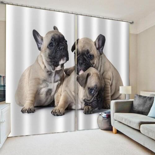 The Animal Printing Curtains Photo Lovely Dogs Children Room Curtain Decor 3D Living Room Bedroom Blackout Drapes