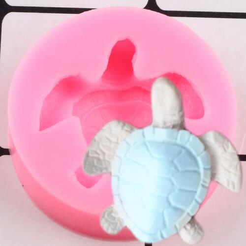 Silicone Fondant Mold Cute lovely Sea Turtle Shape Ocean Theme Fondant Cake Decoration Gum Paste Chocolate Mould Small Size