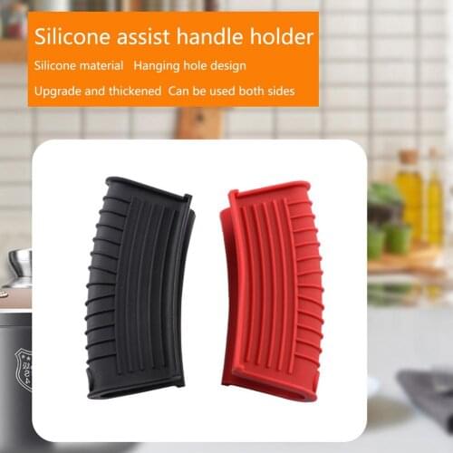 1 Pair Silicone Assist Handle Holder Hot Handle Holder Sleeves Heat Insulated Pot Grip Scald-Proof Pan Grip Cover