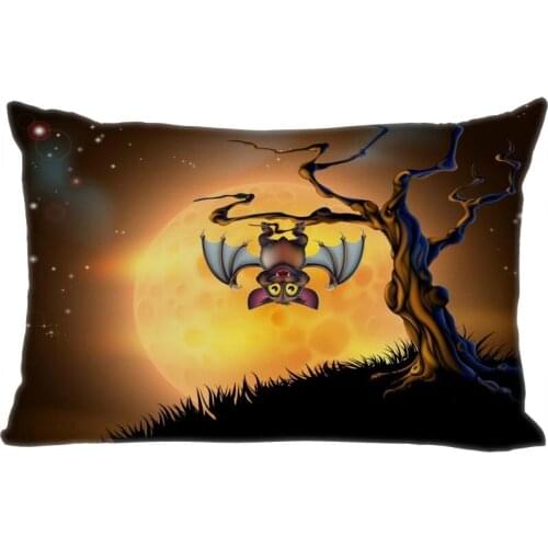 Nice Bat Animal Pillow Cover Bedroom Home Office Decorative Pillowcase Rectangle Zipper Pillow cases Satin Fabric No Fade