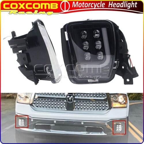 LED Fog Light Assembly Front Bumper Fog Light DRL For Dodge RAM 1500 2013-2018 Left and Right Side Daytime Running Lights