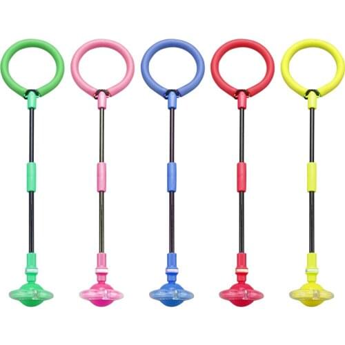 Glowing Bouncing Balls One Foot Flashing Skip Ball Jump Ropes Sports Swing Ball Children Fitness Playing Fun Entertainment Toys