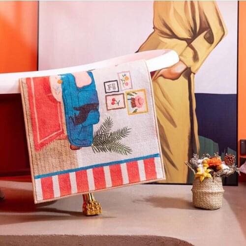 British Thick Microfiber Bath Mat Super Soft Flocking Bathroom Rug Fast Absorbent Bathroom Door Mat Anti-Slip Home Floor Mat