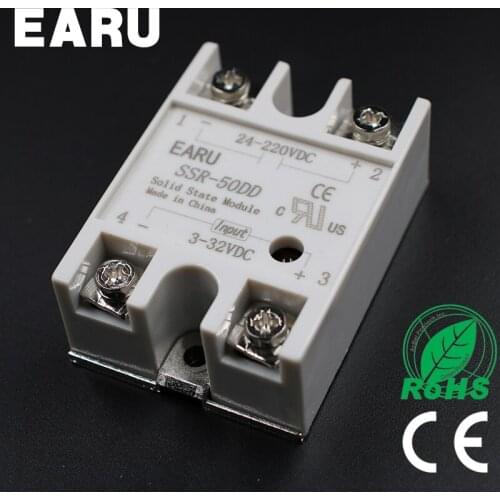1 pcs Solid State Relay SSR-50DD 50A 3-32V DC Input TO 24-220V DC SSR 50DD SSR-50 DD Industry Control Factory Wholesale Hot