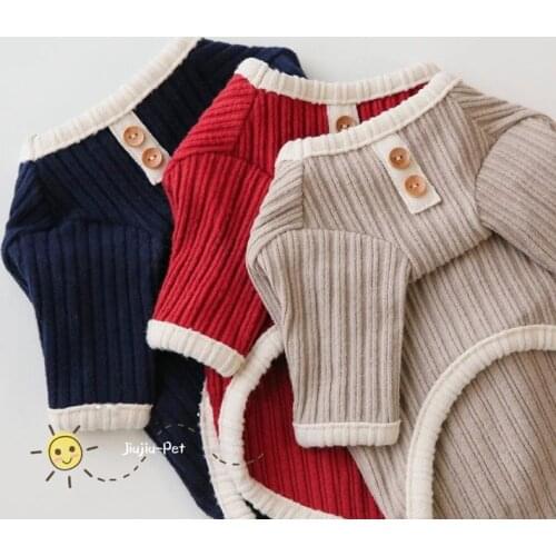 Spring Pet Dog Clothes Cotton Vertical Stripes Pet Dog Bottoming Shirt For Puppy Dog Sweater Chihuahua Small Medium Dogs Costume