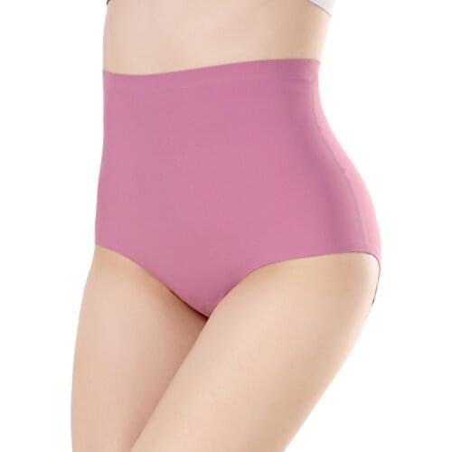9PCS womens Lhigh waist elastic female panties solid-color briefs one-piece ice silk traceless underwear plus-size 3XL 4XL