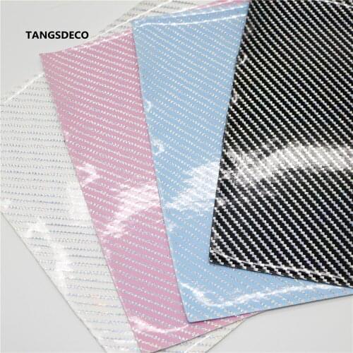 12PCS--20X22CM DIY Hair Bow Material Laser Line PU Glossy Synthetic Faux PU Leather Set