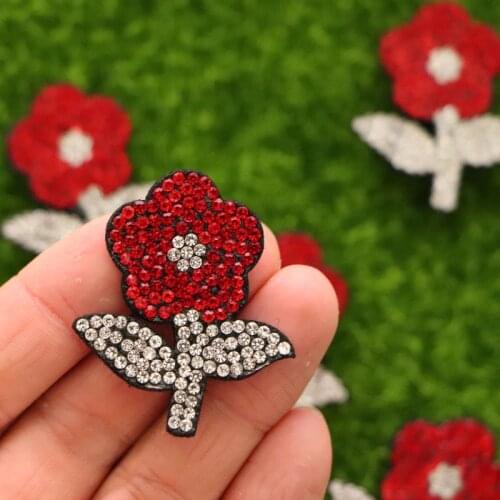 3PC/Lot NEW Cute Sequins Flower Rhinestone Applique Sew on Patch for Clothing Dress Diy Patches beaded applique sweater applique