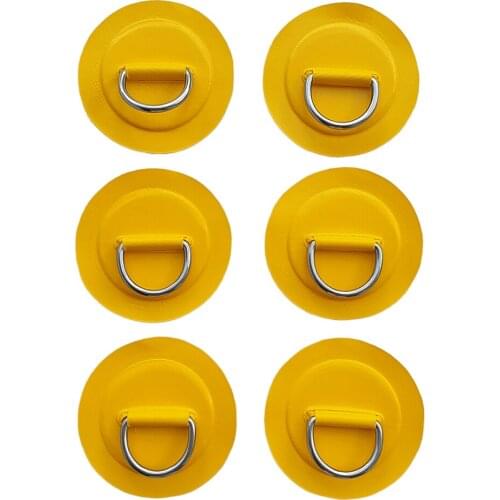 6 Pcs PVC Rib Inflatable Boat D-Ring Patch Pad Fishing Rigging Accessories Surfboard D Ring Patch Fishing Raft