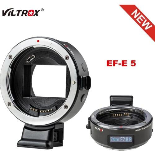 VILTROX EF-E5 Lens Adapter Full Frame Auto Focus Smart OLED Display for Canon EOS EF/EF-S Lens to Sony E Mount Camera