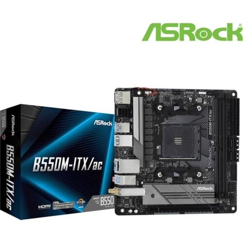 ASROCK B550M-ITX/ac Mini-ITX AMD B550 DDR4 4600+(OC)MHz M.2 USB3.2 New Max-64G Double Channel Socket AM4 Motherboard