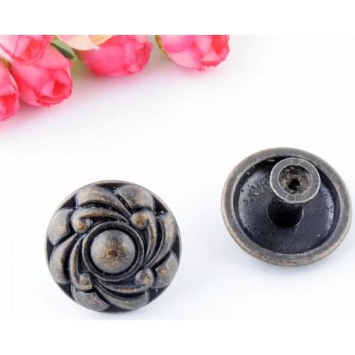 Free Shipping 4PCs Jewelry Wooden Box Pull Handle Dresser Drawer For Cabinet Door Round Antique Bronze 36x24mm J3146