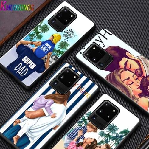 Hot Dad Mom Baby Girl for Samsung Note 20 S20 FE Lite Ultra Plus A91 A81 A71 A51 A41 A31 A21 A11 A12 A42 A01 Phone Case