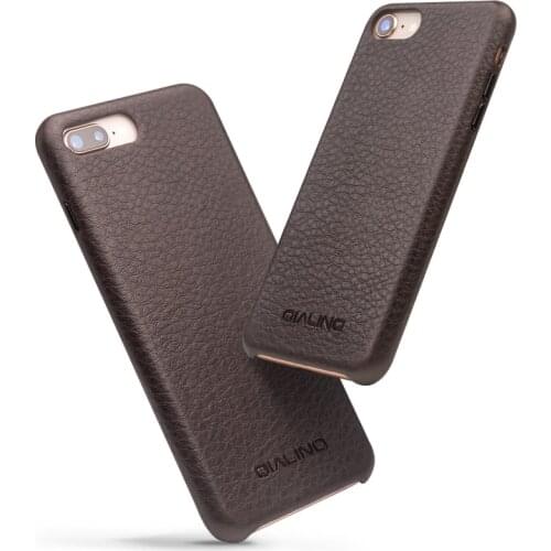 QIALINO Fashion Business Style Phone Case for iPhone 7 Luxury Pure Handmade Genuine Leather Back Cover for iPhone 7 plus