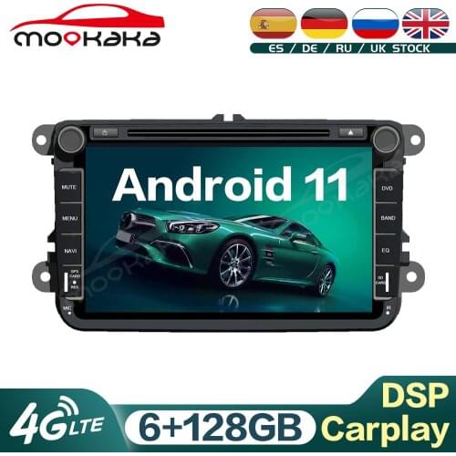 For VW Volkswagen Golf Polo Tiguan Passat B7 B6 Leon Skoda Android 11 6G+128GB Car Multimedia Player GPS Navigation Carplay DSP