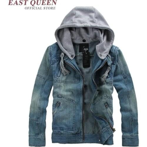 Denim jacket men cowboy costume hooded sportswear Outdoors Casual fashion Jeans Jackets Hoodies KK1741 H