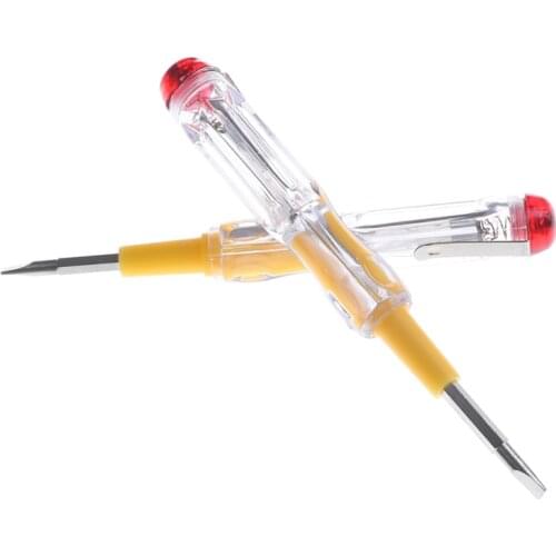 2 pcs AC/DC 100-500V LED Light Electric Test Tester Pen Screwdriver Removable Voltage Detector Probe
