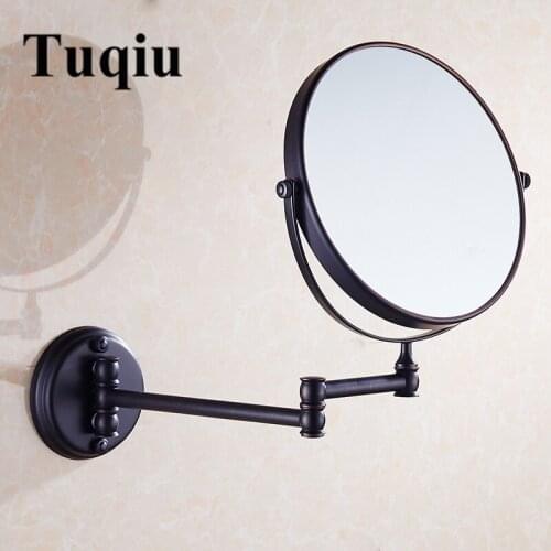 Chrome/Antique 8 inch bath mirror 360 retractable wall mounted 1X/3X cosmetic makeup double faced led mirror bathroom accessory